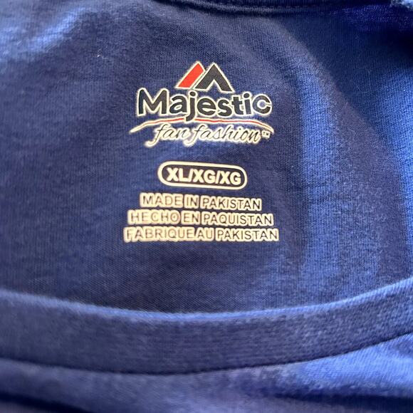 Majestic Fun Fashion Chicago Cubs MLB Women's Royal Blue Crew Neck Tee SzXL - Picture 3 of 4